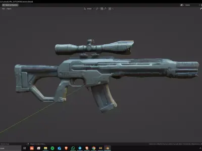 Sci-Fi Assault Rifle 01 Low Poly Game Ready Asset Low-poly 3D model