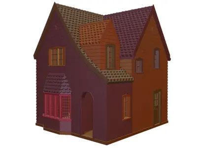 HO Scale European Suburban Home  1 3D print model