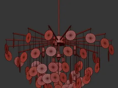 TIFFANY chandelier made of glass and metal 3D model