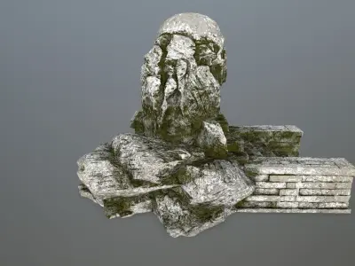 skull cave Low-poly 3D model