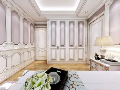 Modern European bedroom Vray 3Dmax model-15 3D model