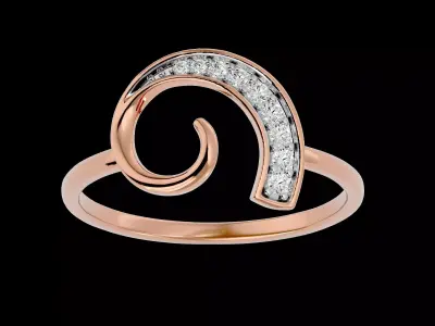 Light Minimalist Diamond Ring Earrings Pendant Set 3D print model