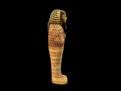 Egyptian Sarcophagus - PBR - Textured Low-poly 3D model