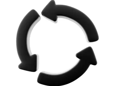 3D  arrows moving in green circle 3D model