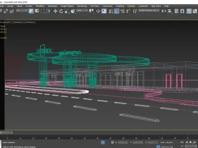 Gas Station 3D model  Low-poly 3D model