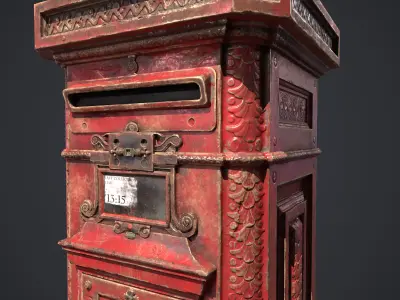 Post Box Gent Low-poly 3D model