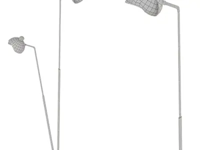  Industrial Double Floor Lamp 3D model