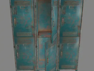 locker 6 lockers - lockers Low-poly 3D model