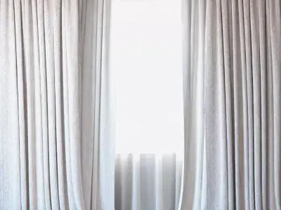 Curtains 55 Curtains with Tulle 3D model