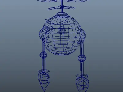 Robot cartoon 03 Low-poly 3D model