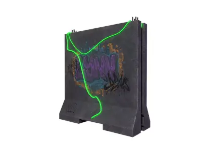 Concrete Wall Barricade Barrier RoadBlock 3D model buy