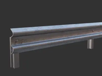 Road fence 3D Model  Low-poly 3D model