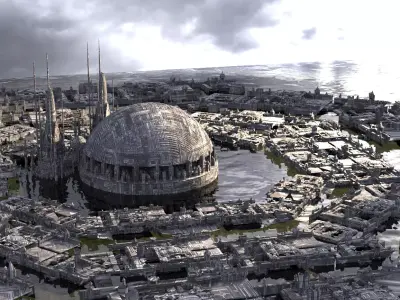 Star Wars Coruscant inspired Huge City 1 3D model