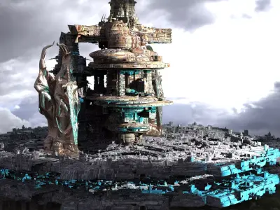 Sci-Fi City dystopia Rule city Royal Kit bash 3D model