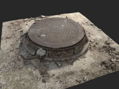 Sewer Manhole Low-poly 3D model