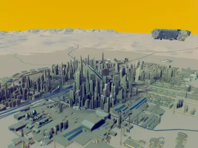 ORACLE city Low-poly 3D model