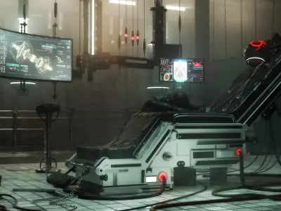 Human Tech Laboratory Set Low-poly 3D model