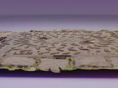 Ultra-realistic cover manhole 01 high-poly 3D model