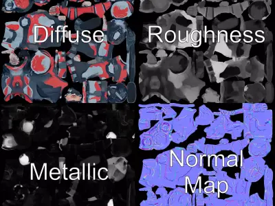 Futuristic Soldier Armor model pack Low-poly 3D model