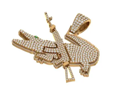  Crocodile Pendant 3D print model