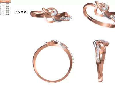Ladies-Elegant Stone Rings For Womens 40 3D print model