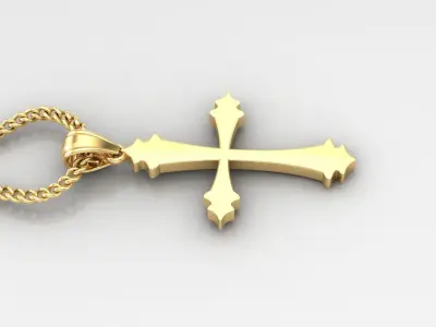 Light Gold 18K Cross Pendant 1CP016 3D print model purchase