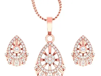 Light wt Pendant Earrings Set 3dm stl obj mtl gltf glb renders  3D print model