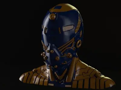 Robot bust 3D print model