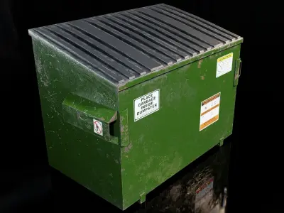 Garbage Dumpster Free low-poly 3D model