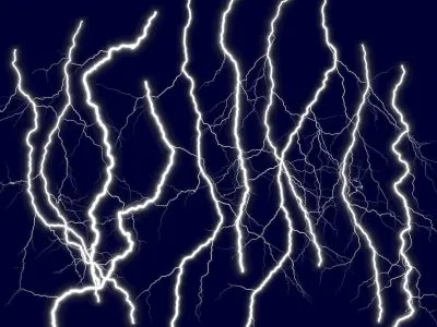 Realistic Lightnings Bundle 05 - 10 pack CG