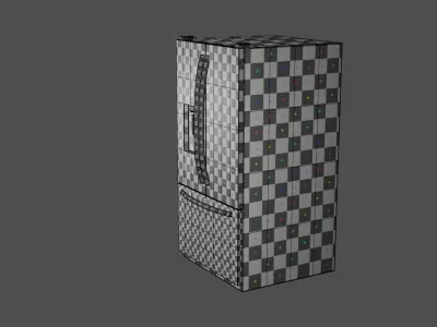 2 Doors French Refrigerator  PBR - Low Poly Free low-poly 3D model