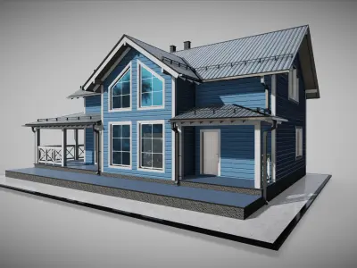 P0015 Residential House Cottage 3D model
