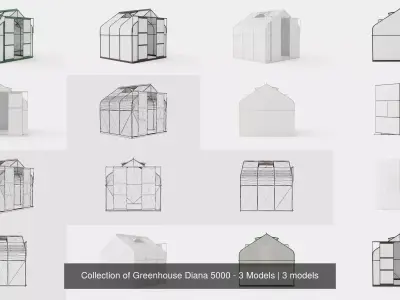 Collection of Greenhouse Diana 5000 - 3 Models 3D Model Pack