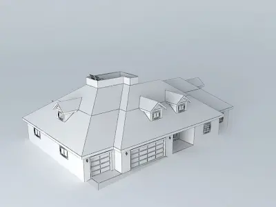 Hip Roof House Free 3D model