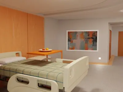 Modern Hospital Room Interior 3D model
