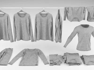 Long sleeve shirt collection 3D model