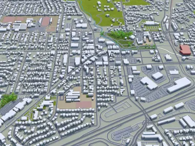 Vacaville California USA 25km Low-poly 3D model