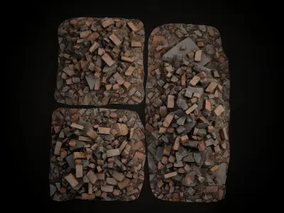 Debris Piles 02 Gameready Free low-poly 3D model