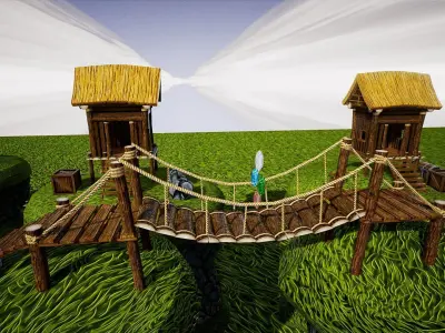 Cartoon Platformer for UNREAL Low-poly 3D model