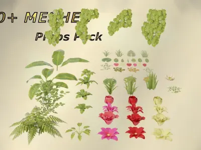 Stylized Props Pack - over 100 QUALITY MESHES Low-poly 3D model