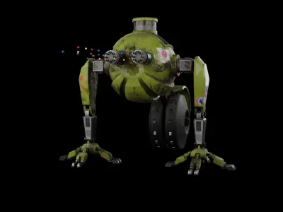 Little Robot gum Low-poly 3D model