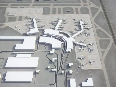 Salt Lake City - Airport - SLC Low-poly 3D model