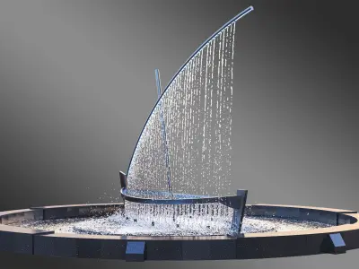 Boat Water Fountain 3D model