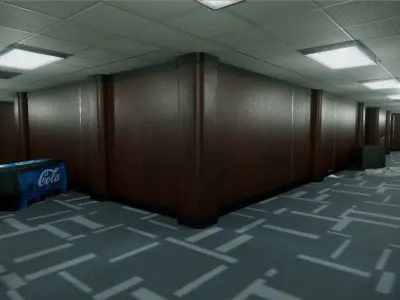 Modular Office Environment Low-poly 3D model