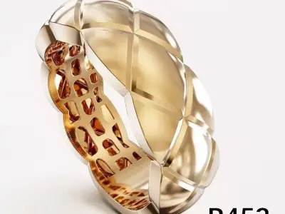Segmented Dome  gold ring  3D print model
