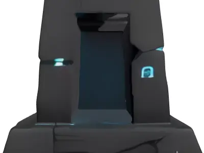 SciFi Ancient Portal Shrine Low-poly 3D model