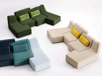 Confluences 2 4 Seater Sofa 3D model