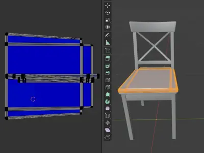Dark wood chair  3D model