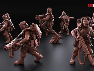 Female Jungle Fighters - Special Weapons - Imperial Force 3D print model