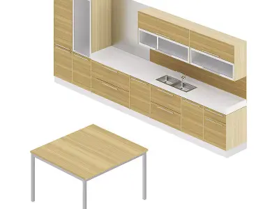 Kitchen Furniture Set 4 3D model